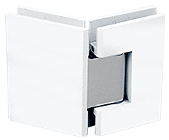 White With Chrome Accent Geneva 545 Series 135 Degree Glass-to-Glass Hinge - GEN545WC