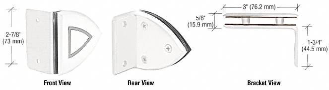 White With Chrome Accent Junior Cathedral Series Wall Mount Bracket