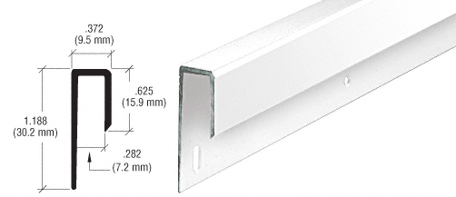 White Electro-Static Paint 1/4" Deep Nose Aluminum "J" Channel