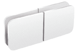 White Traditional Movable Glass-To-Glass Transom Glass Clamp - GCB188W
